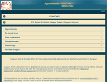 Tablet Screenshot of gurgaonkneeandshoulderclinic.com